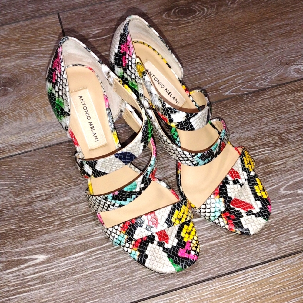 Antonio Melani Red, Yellow And Green Python Print… - image 1